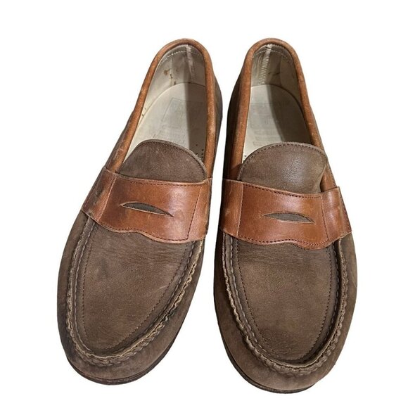 Frye Loafers Mens Size 9M    Two Tone Brown Leather Suede Slip on Driving Shoes main image 11